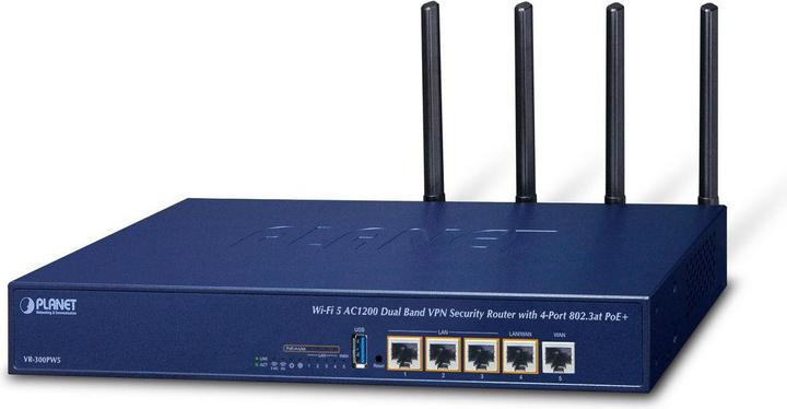 Planet Wi-Fi 5 AC1200 Dual Band VPN WLAN-Router Gigabit Ethernet Dual-Band (2 4 GHz/5 GHz) Blau