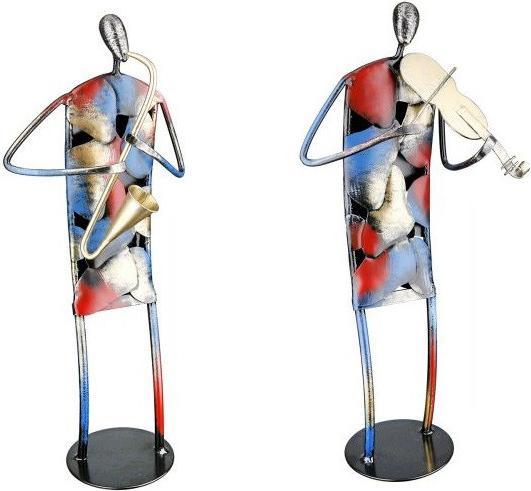 Gilde Skulptur Musiker Sax/Geige sort.