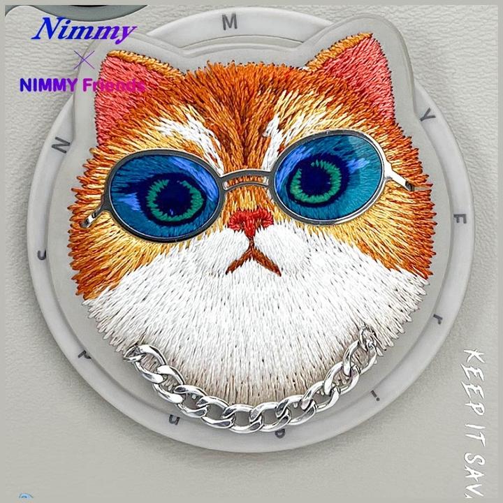 Produktbild Nimmy Glasses Cool Cat MagSafe case for iPhone 16 grey (Apple iPhone 16)