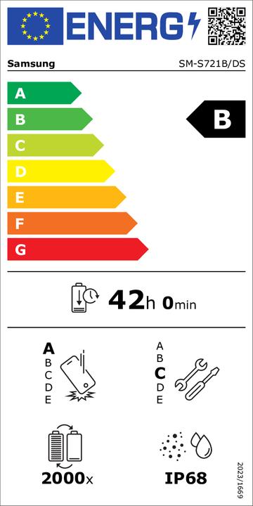 Label énergétique Wind Tre Samsung Galaxy S24 FE (128 Go, Jaune, 6.70", Double SIM, 50 Mpx, 5G)