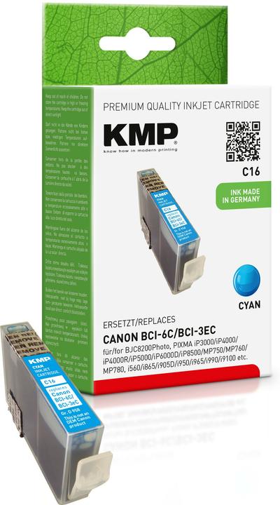 Produktbild KMP C16 Tintenpatrone kompatibel mit Canon BCI-6 C (C)