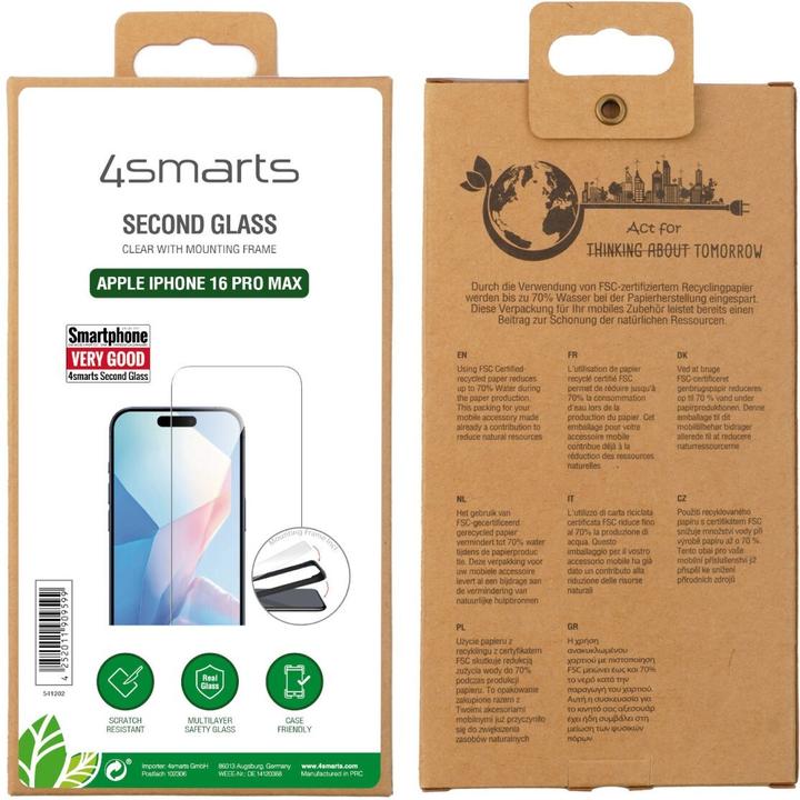 Produktbild 4smarts Second Glass (1 Stück, Apple iPhone 16 Pro Max)