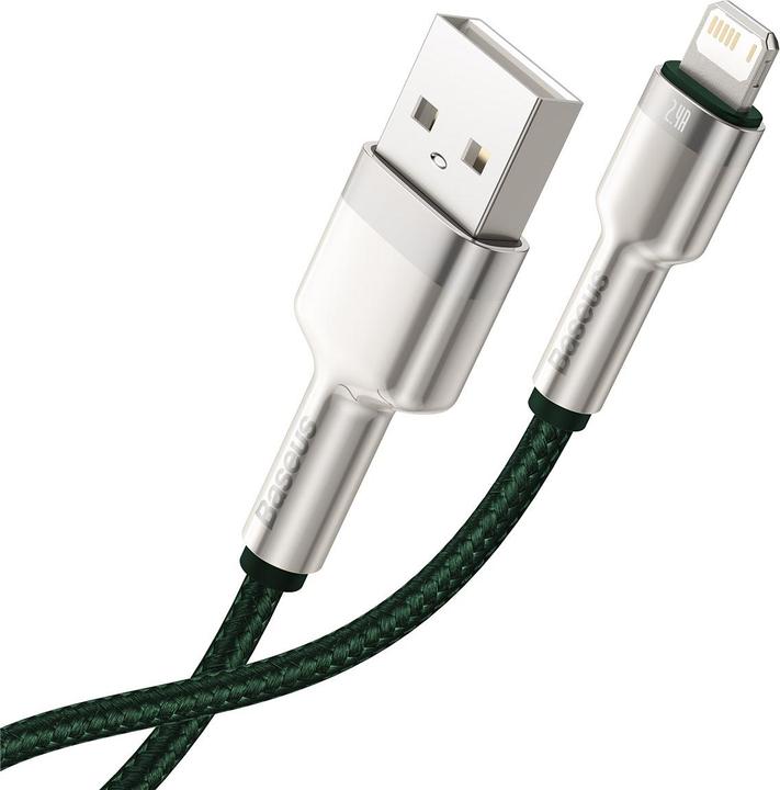 Actual product image Baseus USB cable for Lightning Cafule, 2.4A, 2m (green) (2 m, USB 2.0)