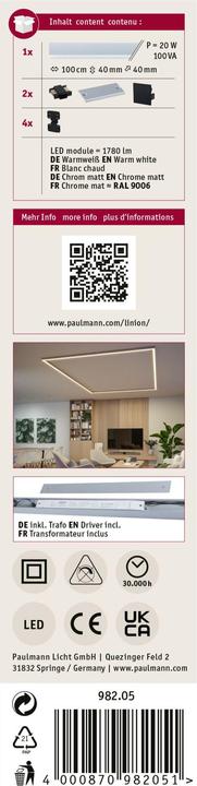 Actual product image Paulmann Lichtkanalsystem Linion Power Channel (1780 lm)
