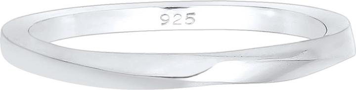Image du produit Elli Bague Basic Bague à ruban Torsadée Classique Tendance 925 Argent (56, Argent 925)