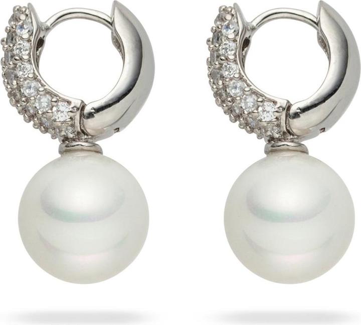 Actual product image Lulu & Jane Ladies Brass Zirconia Shell Core Pearl silver - 29209 (Brass)