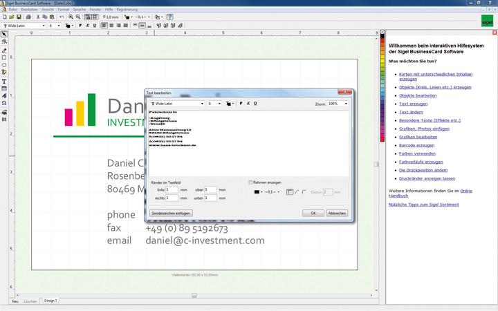 Actual product image Sigel BusinessCard Software (85 x 55 mm)