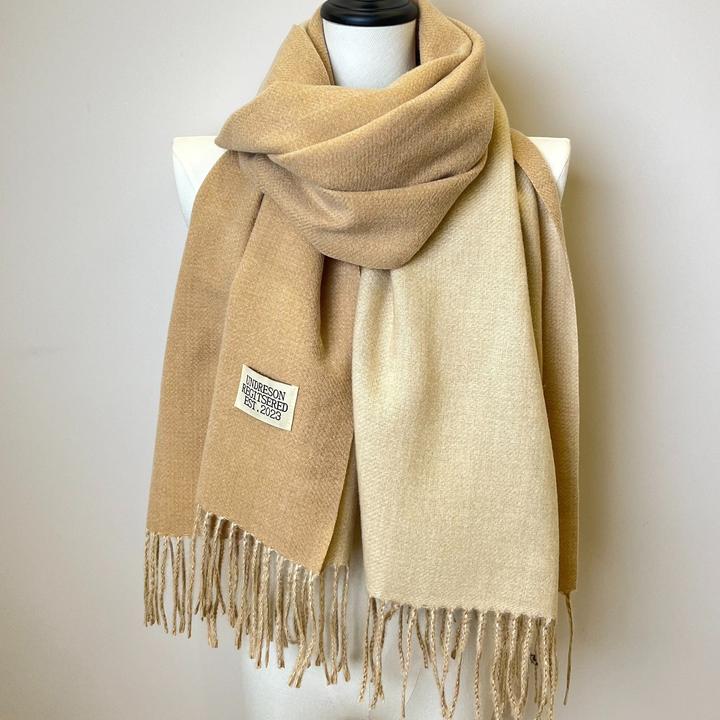 Produktbild Only-Bags.Store Doppelseitiger Schal Zwei Farben Einfacher Basic Imitation Kaschmir Quaste Schal Herbst Winter