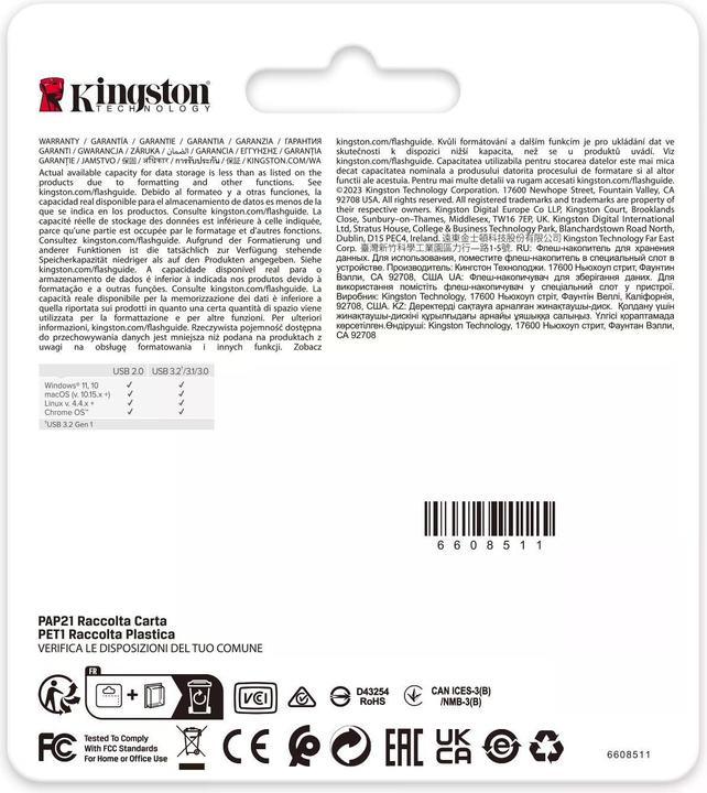 Image du produit Kingston DataTraveler SE9 G3 (64 Go, USB 3.2, USB-A)