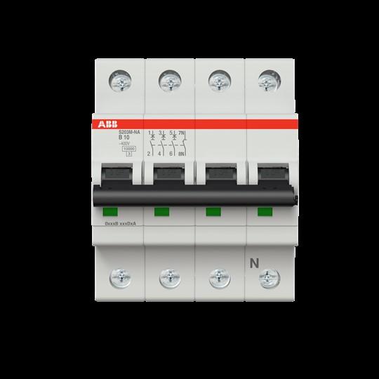 Immagine prodotto ABB S203M-B10NA Interruttore automatico B-Char.,10kA,10A,3P,+N A S203M-B10NA