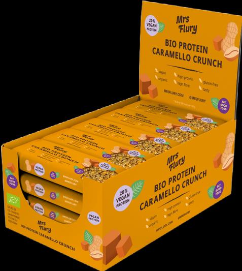 Produktbild Mrs Flury Bio Protein Caramello Crunch Riegel Box 15 Riegel (15 Stk.)