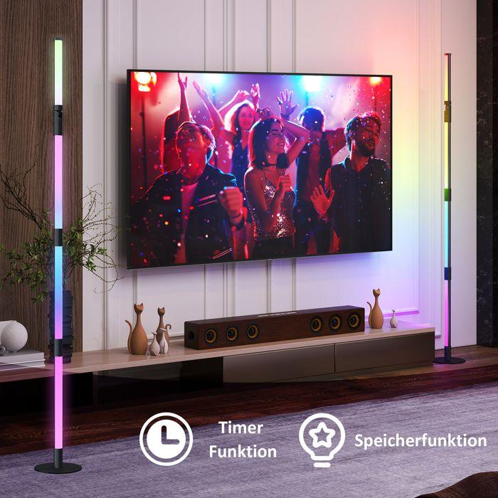 Produktbild Swisshandel24 LED-Stehlampe Wohnzimmer Stehleuchte mit Fernbedienung, App-Steuerung Dunkelgrau