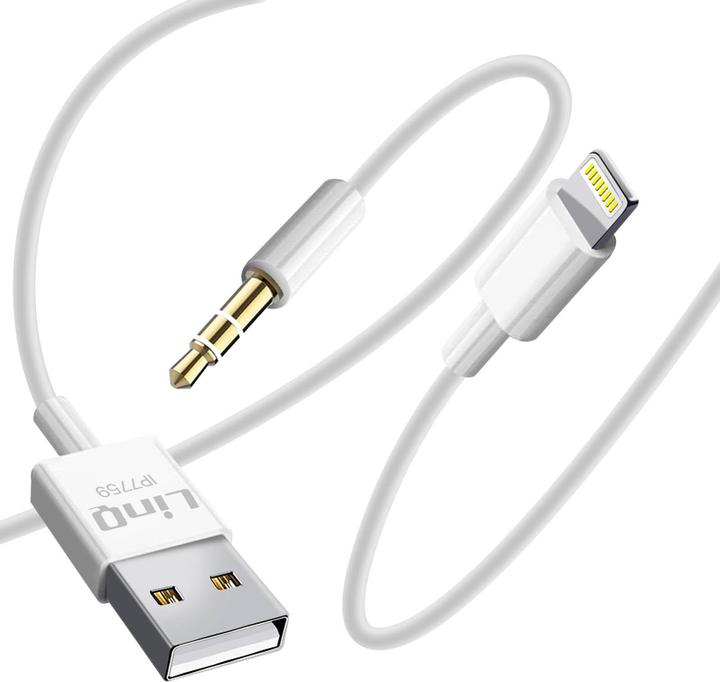 Actual product image LinQ USB A – Lightning/3.5 mm Klinke (1.20 m, USB, 3.5mm jack (AUX), Lightning)