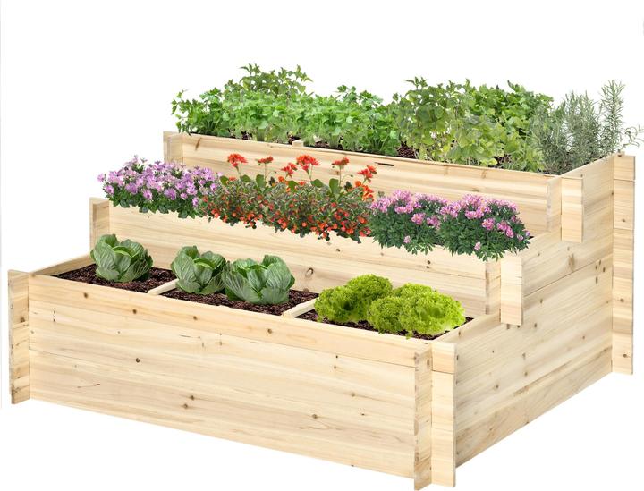 Actual product image Outsunny Treppenbeet mit 9 voneinander abgegrenzten Bereichen