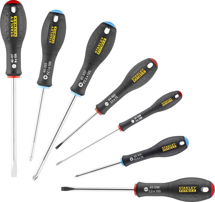 Actual product image Stanley FatMax 7-piece set (slotted/Phillips/Pozidriv®) (Slotted screws, Pozidriv cross recess (PZ), Phillipps cross recess (PH))