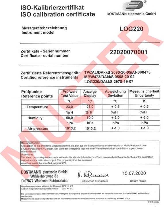 Nutritional values and ingredients TFA Thermo-hygro pressure data logger LOG220