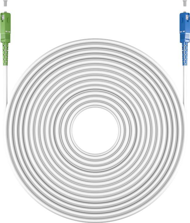 Produktbild Goobay Glasfaserkabel FTTH, Singlemode OS2 White, weiss Simplex, 30 m (S/UTP, CAT6, 30 m)
