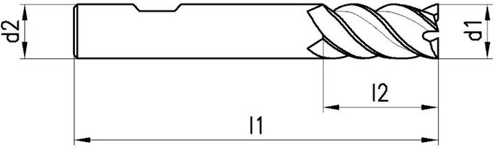 Produktbild Neriox Schlichtfräser Typ N, HSS-Co8, kurz Ø8