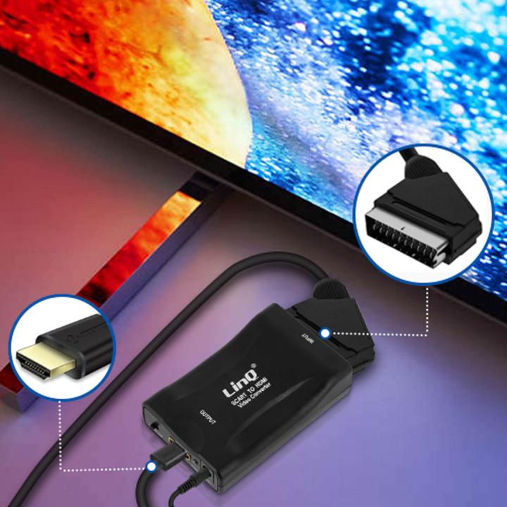 Actual product image LinQ 1080P SCART / HDMI video adapter, SCART-HDMI by - Black (HDMI, 5 cm)