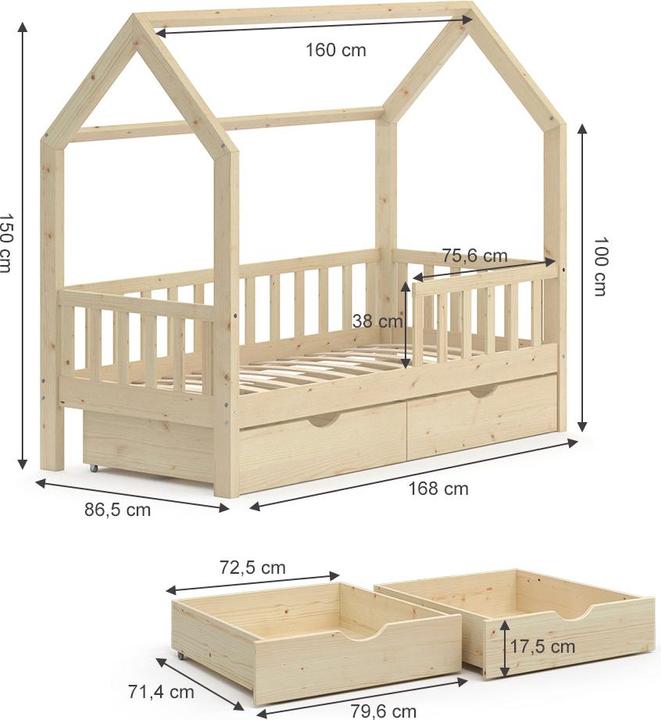 Produktbild VitaliSpa Hausbett Wiki (80 x 160 cm)