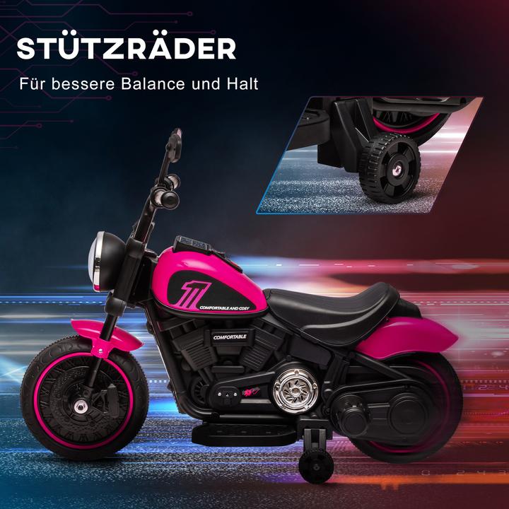 Produktbild Swisshandel24 Kinderelektro-Motorrad, 2 abnehmbare Stützräder, 1,5-3 km/h, für 1,5-3 Jahre Rosa (6 V)
