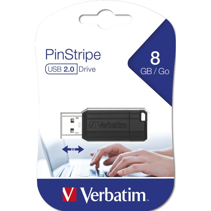 Produktbild Verbatim PinStripe (8 GB, USB 2.0, USB-A)