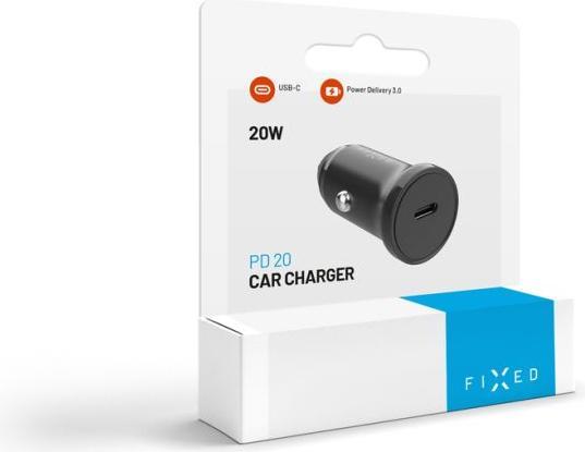 Produktbild Fixed Hurtig Biloplader USB-C 20W PD Sort (20 W)