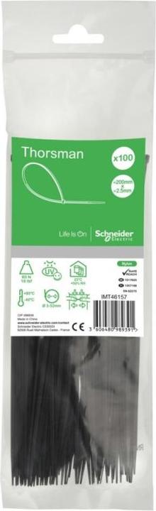 Image du produit Schneider Electric Serre-câbles Thorsman-noir-2,5 x 200 IMT46157 (Ruban noué, 200 mm, 1 pcs)