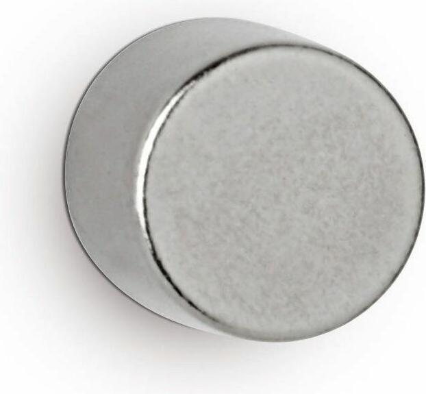 Actual product image Maul Neodymium disc magnet, 8 mm, holding force: 2.8 kg, silver Diameter: 8 mm / Height: 5 mm, high (10 x)