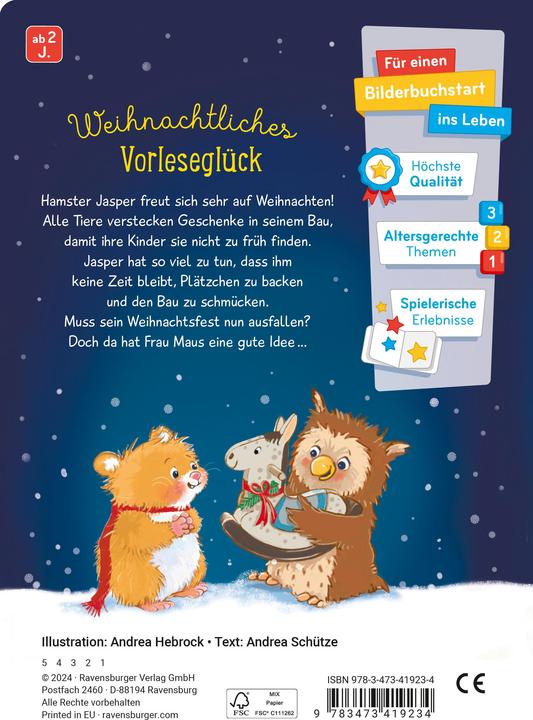Image du produit Ravensburger Ein Hamster im Weihnachtsglück (Allemand, Andrea Hebrock, Andrea Sagittaire, 2024)