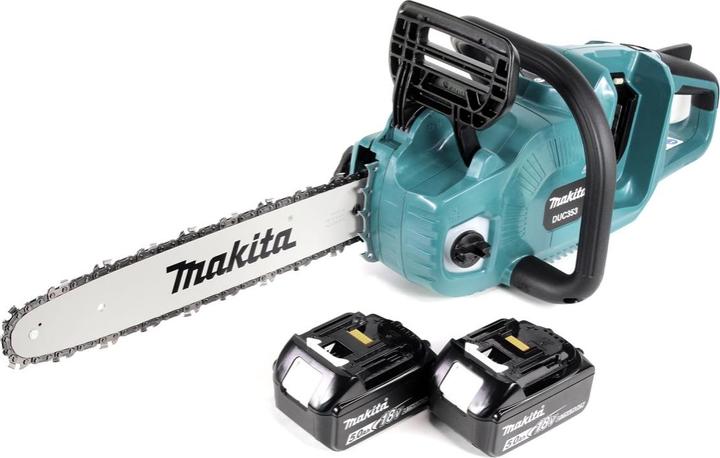 Productafbeelding Makita DUC 353 T2 accu kettingzaag 36V ( 2x18V ) Borstelloos 35 cm + 2x 5,0 Ah accu - zonder oplader (Accu kettingzaag)