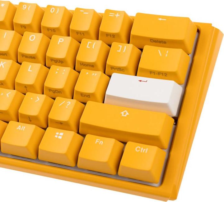 Actual product image Ducky One 3 Yellow Mini Gaming Keyboard, RGB LED - MX-Black (US) (US, Cable)