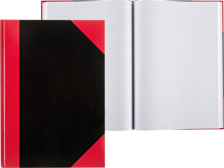 Actual product image Idena Desk pad A4 squared black red FSC-Mix (A4, Checked, Hardcover)