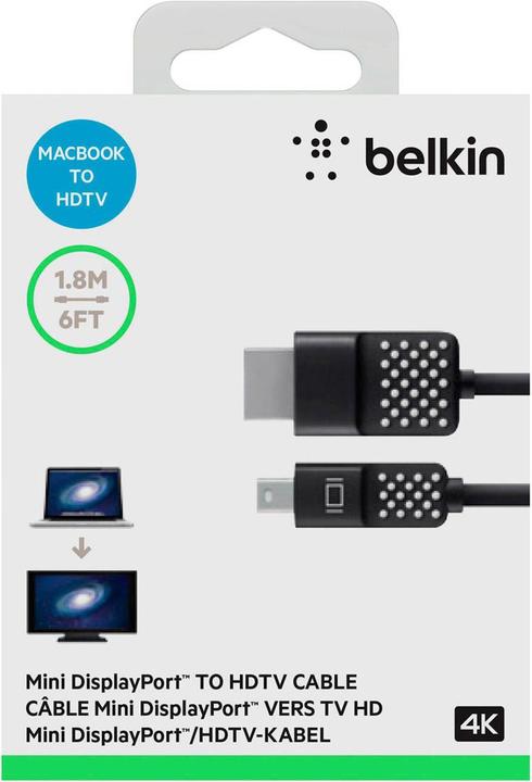 Actual product image Belkin Mini DisplayPort — HDMI (Typ A) (1.80 m, HDMI, DisplayPort)