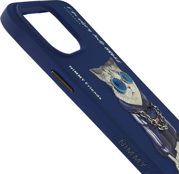 Produktbild Audi Nimmy case iPhone 15 Pro 6.1" blue Glasses Cool Cat (Apple iPhone 15 Pro)