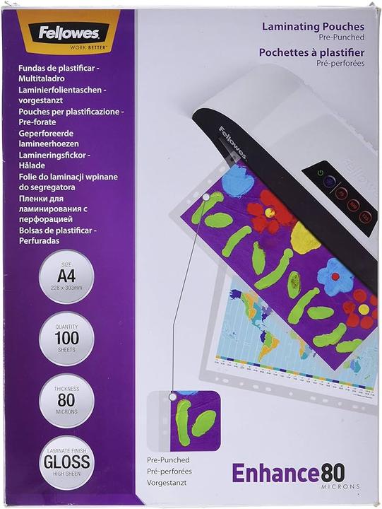 Produktbild Fellowes Enhance 80 (A4, 100 Stück, 80 µm)
