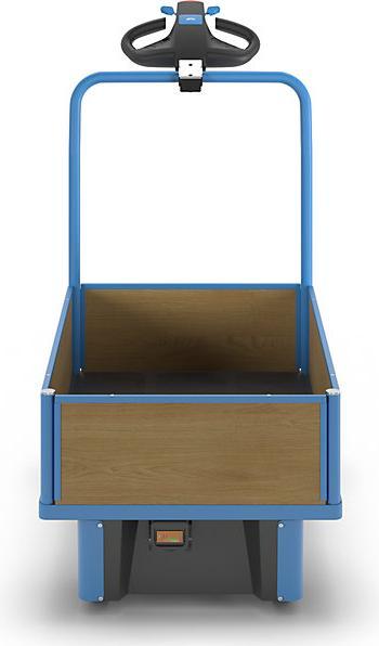 Actual product image eurokraft pro Platform truck with electric drive, 4 half height MDF panels, LxWxH 1370 x 700 x (500 kg)