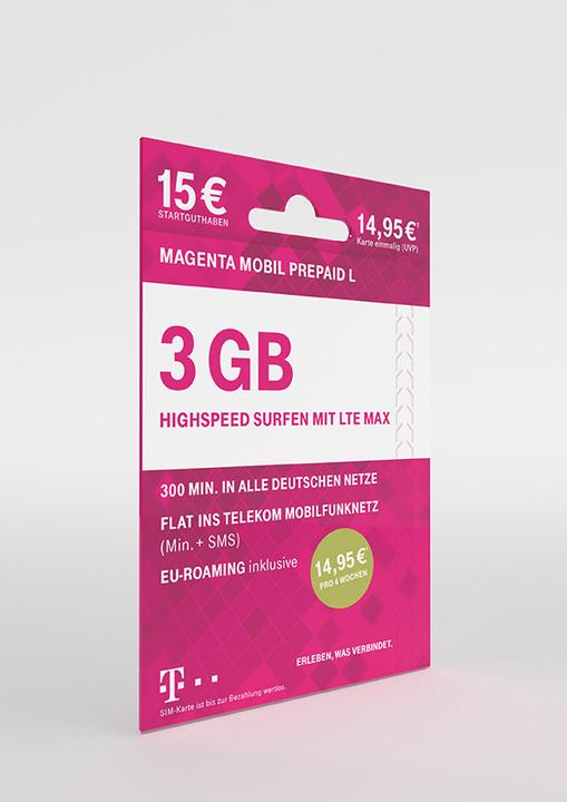 Actual product image Telekom Magenta Mobile Prepaid L prepaid card without contract commitment