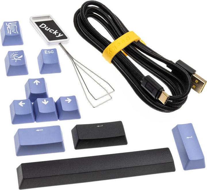 Actual product image Ducky Shine 7 PBT Gaming Keyboard, MX-Red, RGB LED - blackout (US) (US, Cable)