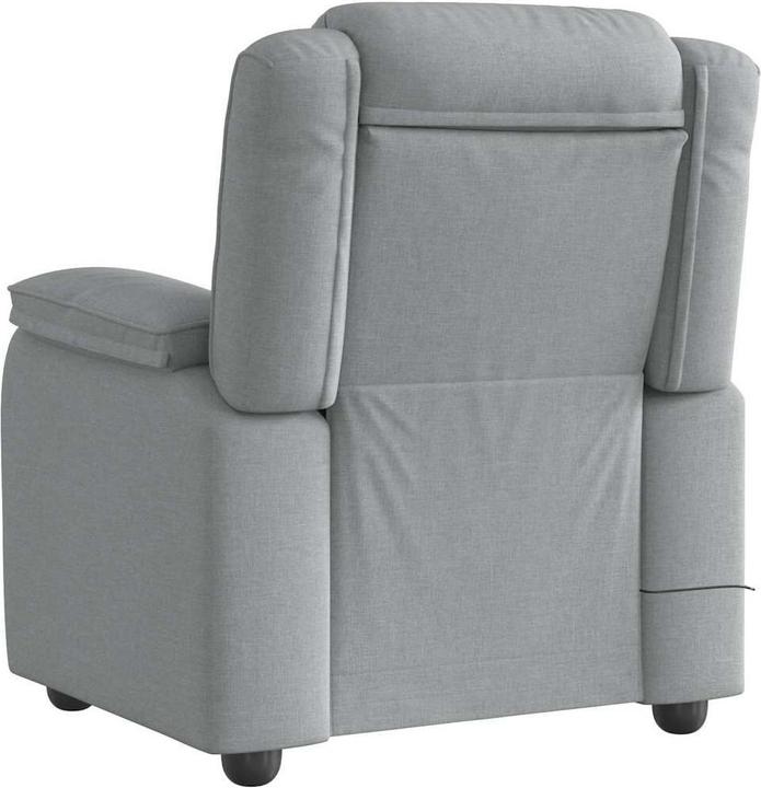 Actual product image VidaXL Massage armchair light grey fabric massage TV armchair
