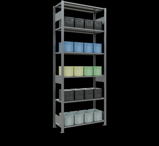 Immagine prodotto Schulte Lagertechnik Sistema di scaffalature di base senza viti MULTIplus150 con ripiani di lunghezza