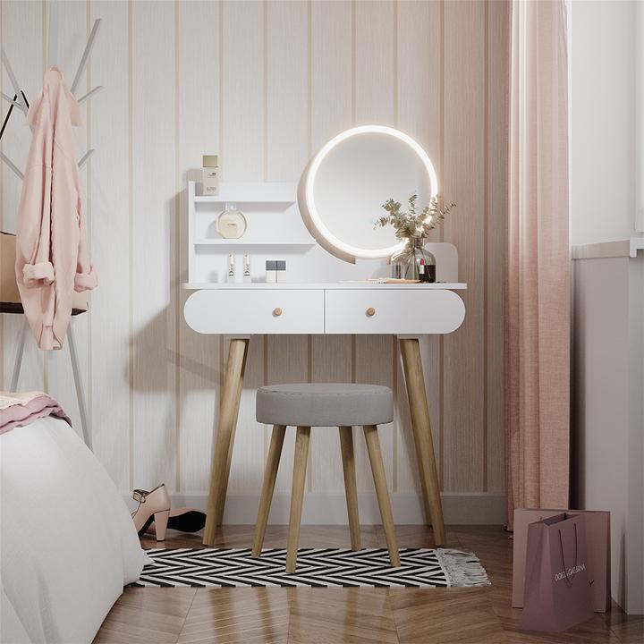 Actual product image Vicco Edda with stool and lighting (80 x 40 x 121 cm)