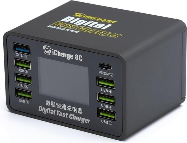 Produktbild Kaku Consumables! Mechanic MECHANIC iCharge 8C 8-Port DC Power Supply PD QC3.0 (50 W)