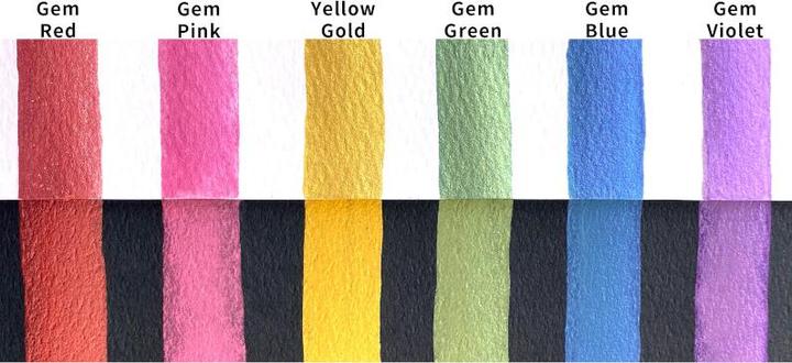 Actual product image Zig Kuretake Gansai Tambi Gem Colors watercolors, 6 colours (Multicoloured)