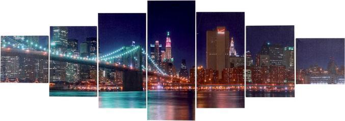 Produktbild Swisshandel24 Leinwandbild, Wandbild Keilrahmenbild Kunstdruck, 7-teilig 140x50cm - New York (140 x 50 cm)