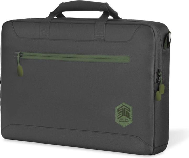 Actual product image STM 117-393P-01 laptop case 40.6 cm (16") Briefcase Black, Green (16", Universal)