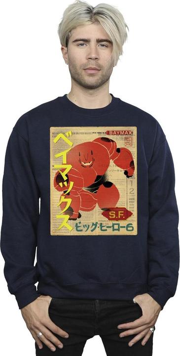 Actual product image Disney Mens Big Hero 6 Baymax Baymax Newspaper Sweatshirt (4XL)