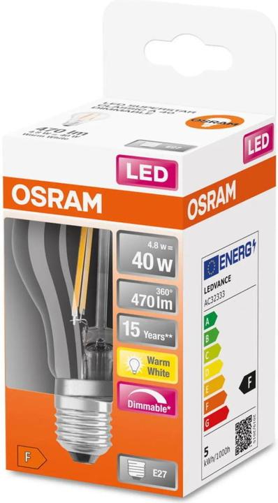 Produktbild Osram Led Retrofit Classic A (E27, 4.50 W, 470 lm, 1 x, F)