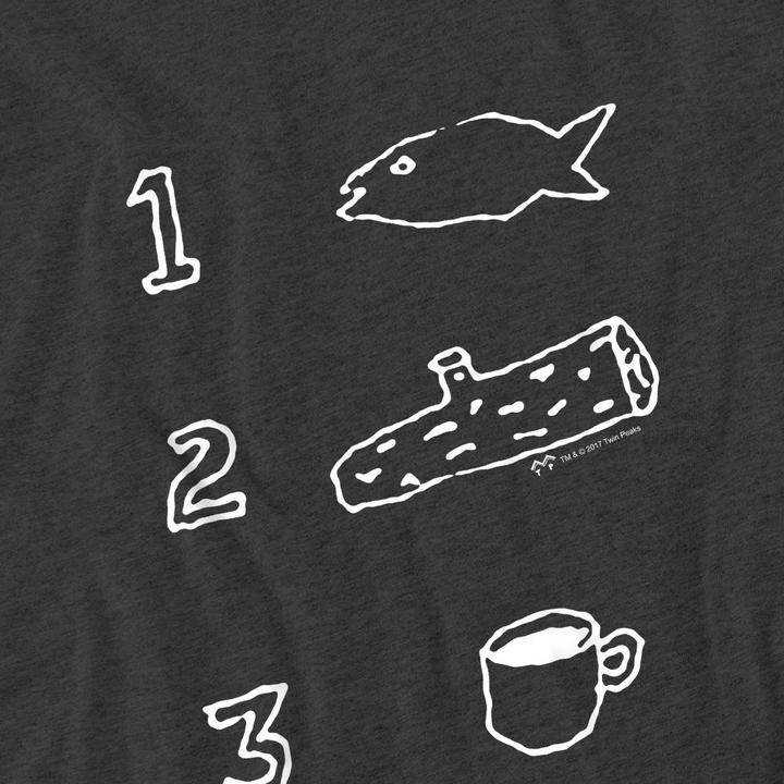 Actual product image Twin Peaks Unisex Adult Coffee Log Fish T-Shirt (M)