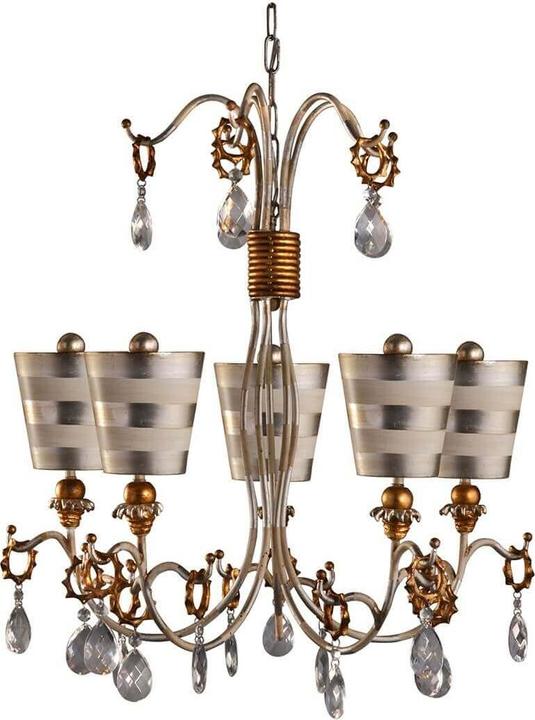 Produktbild Elstead Lighting Tivoli Kronleuchter E27 5-fach Silber und Creme Patina (76.20 cm)